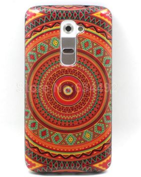 Накладка для LG G2 mini D618 "Помаранчові візерунки" (чорний силікон)-0